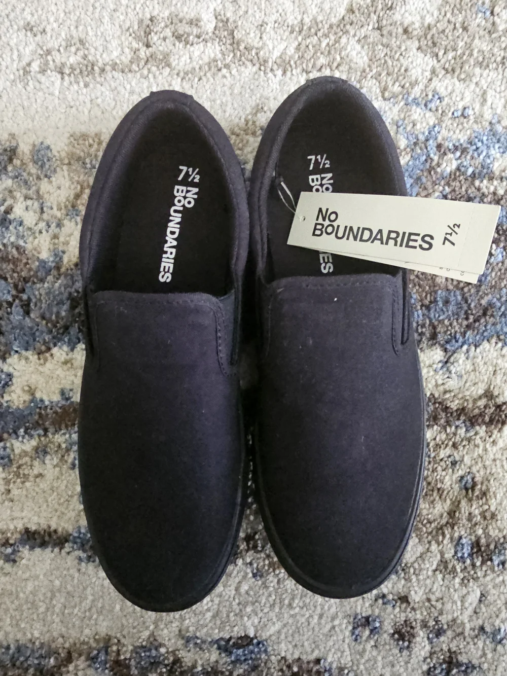 No Boundaries Black Slip-On Canvas Sneakers